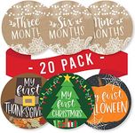 20 Monthly Baby Milestone Stickers - Rustic Baby Monthly Milestone Stickers, Milestone Baby Monthly Stickers, Baby Month Stickers for Baby Photo Props Newborn, Monthly Baby Stickers for Pictures