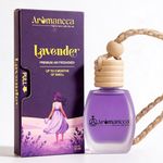 Aromancea Car Air Freshener Lavender Scent – 90+ Days Long-Lasting Car Perfume - Natural Essential Oil Aromatherapy Diffuser for Car & Home | Rearview Mirror Hanging Car Fragrance with Wooden Lid