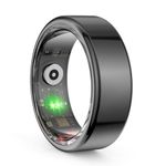 Tiqo Ring Lite (Supernova 2) with Fitness Tracking, Heart Rate Monitoring, SPO2 and Much More (8, Black)