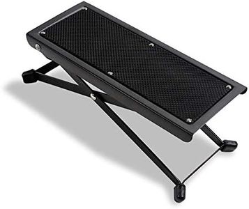 NUZAMAS Adjustable Guitar Footstool, Foldable, Height and Angle Adjustable, Heavy Duty Metal Made, Music Foot Stool with Anti-Slip Rubber Feet