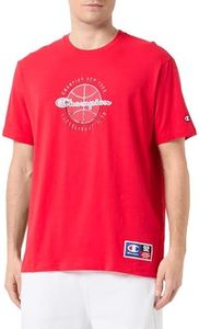 Champion Legacy Modern Basket-S/S Crewneck Camiseta, Rojo, M Hombres
