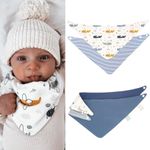 All4Ella Reversible Bandana Bibs for Baby Boys & Girls - 100% Cotton Bibs Absorbent, Durable and Easy to Clean - 2 Pack - Airplanes