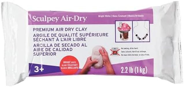 Sculpey Air-Dry White, Non Toxic, Air Dry Clay, 2.2 Pound bar Great for Modeling, Sculpting, Holiday, Handprints, DIY and School Projects. Great for All Skill Levels.