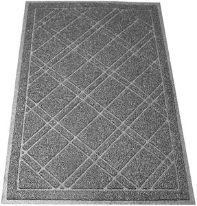 Universal Door Mat-Plaid (Size 35'x 24')-Loop Mesh Catches Dirt and Debris,Plaid Design,Phthalate & BPA Free. Entrance Mat