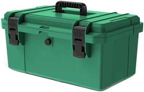 Large tool box，Layered tool box，industrial grade household multifunctional storage box waterproof box thickened storage box electrician car maintenance box(Green,22 inch)