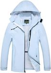 GIISAM Mens Windproof Jacket Waterproof Lightweight Mountain Sport Jacket for Men Hooded Windbreaker Raincoat(Skyblue,M)
