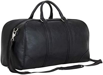 Ben Sherman 20" Travel Duffel Vegan Leather Weekender Carry-on Duffle Luggage/Gym Bag for Men & Women, Black, 20" Duffel Bag, 20" Travel Duffel Bag Vegan Leather Weekender Carry-on Duffle Luggage /