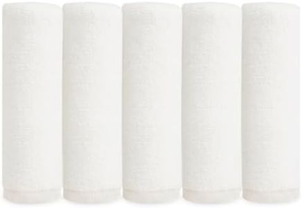 Natemia Organic Baby Washcloths - 10"x10" Baby Washcloths for Newborn, Pack of 6 Soft Organic Cotton Baby Towels, Baby Girl Washcloths, Wash Cloths for Babies, Organic Cotton Washcloths