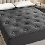 Hansleep King Memory Foam Mattress Pad, Mattress Topper King with Deep Pocket, Breathable Air Mattress Topper Cover, 78x80 Inches, Charcoal