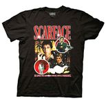 Ripple Junction Men's Scarface Tony Montana T-Shirt - Scarface Fashion Shirt - Scarface Tony Montana Tee (Black, Large)