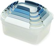 Joseph Joseph Nest Lock Plastic BPA Free Food Storage Container Set with Lockable Airtight Leakproof Lids, 10-Piece, Sky