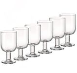 Bormioli Rocco Hosteria Set Of 6 Stackable Wine Glasses, Goblet, Clear Tempered Glass, Made In Italy. (11.75 Oz.)