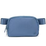 Pander Double Zipper Fanny Pack Nylon Everywhere Belt Bag, Fashion Waist Packs for Women with Adjustable Strap, 1L. (Indigo Blue)