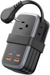 NTONPOWER GAN Ultra 65W USB Charging Station, 7 in 1 Travel Power Strip with 3 Outlets 4 USB (2 USB C), Extension Cord 4ft, Cruise Power Strip Fast Charging Compatible with MacBook, iPhone