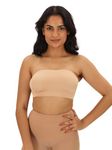 UNDERNEAT Women Seamless Bandeau Bra | Strapless Non-Padded | Wireless Ligthweight and Breathable | Ideal for All Day Comfort | Anti-Slip Silicone Grip Tube Bra for Women Beige