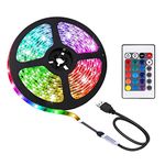 ACONDE 6.56 feet USB LED Strip Lights, DIY Indoor Decoration, TV Backlight, 24 Keys Remote