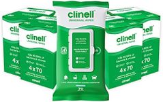 Clinell Universal Cleaning and Disinfecting Wipes for Home - Pack of 16 - 70 XL Wipes per Pack (1120 Wipes) - with Moisture Lock Lid - Kills 99.99% of Germs, Antimicrobial, Quick Action