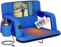 Alpcour Heated Reclining Stadium Seat for Bleachers – Wide Bleacher Chair with Back Support and Cushion, Armrests, Side Pockets, & Hook – Stadium Seats Chairs for Camping, Kayak, Paddle Board & More