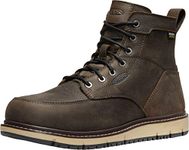 KEEN Utility Men’s CSA San Jose 6” Alloy Toe Waterproof Wedge Work Boots Construction Boot, Cascade Brown/Black, 11 2E (Wide) US