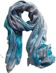 Light Turquoise Blue Scarf 100% Pur