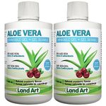 Pure Aloe Vera Drinkable Gel Cranberry Flavor 500ml - for Heartburn Relief & Acid Reflux - Cold-Processed - from Organic Fresh Leaves - Made in Canada (Pack of 2)