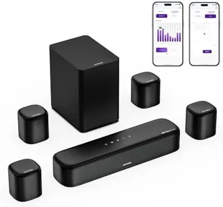 ULTIMEA 7.1ch Sound Bar with Dolby Atmos, Surround Sound System for TV with 4 Surround Speakers, Sound Bar for Smart TV with App Control, Soundbar with Subwoofer for Home Theater, HDMI eARC, Aura A60
