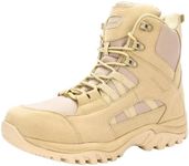 Ansbowey Military Tactical Men Outdoor Hiking Boots Women Trekking Backpacking Boots with 6" YKK Side Zipper Sand 7.5 US