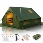 13' x 10' Large Inflatable Tent for Camping 8-10 Person, 4 Season Inflatable Hot Tent with Stove Jack, Easy Setup Blow Up Tents with Hand Pump, Tent Inflatable for Outdoors