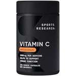 Sports Research Vitamin C 1000mg - Non-GMO Project Verified Ascorbic Acid Vitamin C Supplement for Immune Support & Antioxidant Protection | Vegan Friendly, 8 Month Supply (240 Count)