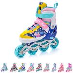 Inline Skates 4in1 Children's Kids Inliners Roller Skates Roller Blades Quad Skates Carbon Children's Inline Skates Adjustable Shoe Big Wheels