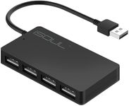 iSOUL USB Hub, 4-Port Ultra-Slim USB 2.0 Hub Portable High speed Expansion Multi USB Hub Splitter Lead Cable For PC Laptop, Desktop, PS3 PS4, Xbox, Wii, MAC, NoteBook, MacBook, NetBook