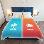 SöMN Kömforte Microfiber Dual Zone Comforter, His and Hers Blankets for Couples, Cool & Warm Two Temperature Comforter, Alternative Down Duvet Insert, Wedding Gift (White, European King)