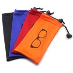 4 PCS Drawstring Microfiber Soft Eyeglasses storage Pouch With Bead Lock (4 color), 180mm* 85mm ±5mm, 4 color