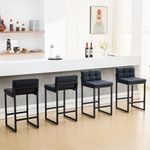 FIRAVOE Bar Stools Set of 4, PU Lea