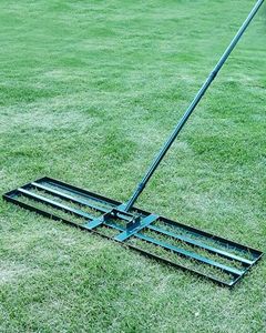 Lawn Leveling Rake,Stainless Steel Lawn Leveler with 45”x10” Ground Plate, 78” Adjustable Long Handle, Heavy Duty Large Level Yard Tool for Grass, Golf Field, Level Soil or Dirt Ground Surfaces-Green