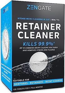 ZENGATE Retainer Cleaner Tablets - Quick 3-Minute Clean for Dentures, Mouth Guards, Aligners, and Night Guards - 120 Dental Cleansing Tablets - FSA HSA Approved Dental Appliance Cleanser