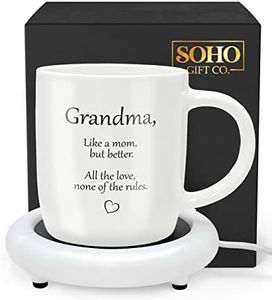 SoHo Funny Gift for Grandma, Coffee Mug with Warmer, Electric Heated Cup for Coffee Lover Gifts for Birthday/Christmas, 12oz (Gift Boxed)