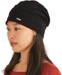 Women Light Weight Summer Beanie - Men Slouchy Beanie Hat 100% Cotton Stretchy Slouch Knit Chemo Cap Black M