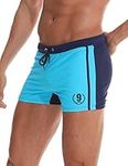 Arcweg Men's Swimming Trunks Shorts Sport Boxer Swimwear Boxers Underwear Drawstring Summer Beach Board Shorts Elastic Swimsuit Bottom (XL, Blue)