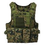 QMFIVE MOLLE RRV Assault Combat Vest with pouch/Traning Protective Security Vest for Tactical Hunting Airsoft Outdoor (AOR2)