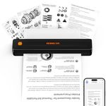 Rongta Thermal Portable Printers Wireless for Travel, Bluetooth Mobile Printer, Inkless Printer for School/Office/Home Use, Compatible with Android,iOS & Laptop (Black)