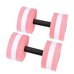 Fitness Dumbbell, 1 Pair Foam Resistance Barbells Pool Barbell Float Aqua Exercises Equipment for Water Aerobics Bodybuilding Training Fitness Yoga(Pink)