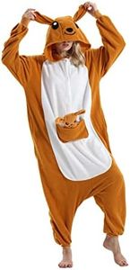 Hstyle Unisex Adult Onesie Anime Costume Kigurumi Cosplay Animal Pyjamas Hoodie Sleepwear Pyjamas, Kangaroo, Large