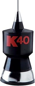 K40 K40A 57.25-Inch Base Load CB Antenna Kit with Stainless Steel Whip and Black/Red K40 Logo