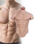 kikookikoo Silicone Muscle for Crossdressers Simulation Male Realistic Muscle High Collar for Transgender Cosplay Halloween (Brown, S-)