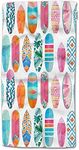 HGOD DESIGNS Surfboards Hand Towels,Watercolor Wave Tropical Surfboards Summer Beach Pattern 100% Cotton Soft Bath Hand Towels for Bathroom Kitchen Hotel Spa Hand Towels 15"X30"