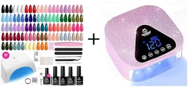 Beetles Gel Nail Polish Kit with U V Light, 32 Colors Gel Polish Nail Kit 50 Pcs Gel Polish Set with Beetles Uv Nail Lamp Cordless: Flash Cure Lamp for Gel Nails Polish Rechargeable Nail Lamp