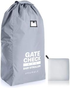 Bramble 45" Large Gate Check Stroller Bag for Airplane - Universal Fit, Drawstring Closure, ID, Padded Adjustable Strap - Baby Buggy Stroller Travel Bag for Airplane Travel