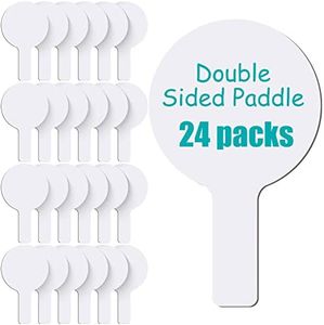 Zhehao 24 Pieces Dry Erase Answer Paddles Bulk DIY Christmas Paddles for Games Double Sided Mini Handheld Dry Erase Answer Board Auction for Christmas Games Party