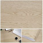 Wood Wallpaper 15.75" x196" Wood Contact Paper Thickened Waterproof Peel and Stick Wallpaper Self-Adhesive Wall Paper Wall Covering for Furniture Kitchen Cabinet Countertop Drawer, White Oak